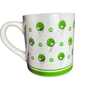 M&M Dancing Green M&M White Boots‎ Mars Mug 2018 Frankford Candy 16 oz